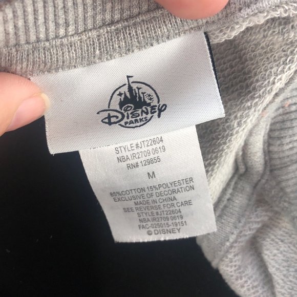 Disney Parks Walt Disney World Gray w/ Red Reverse Sequin Mickey Pullover Sz M - Picture 7 of 9